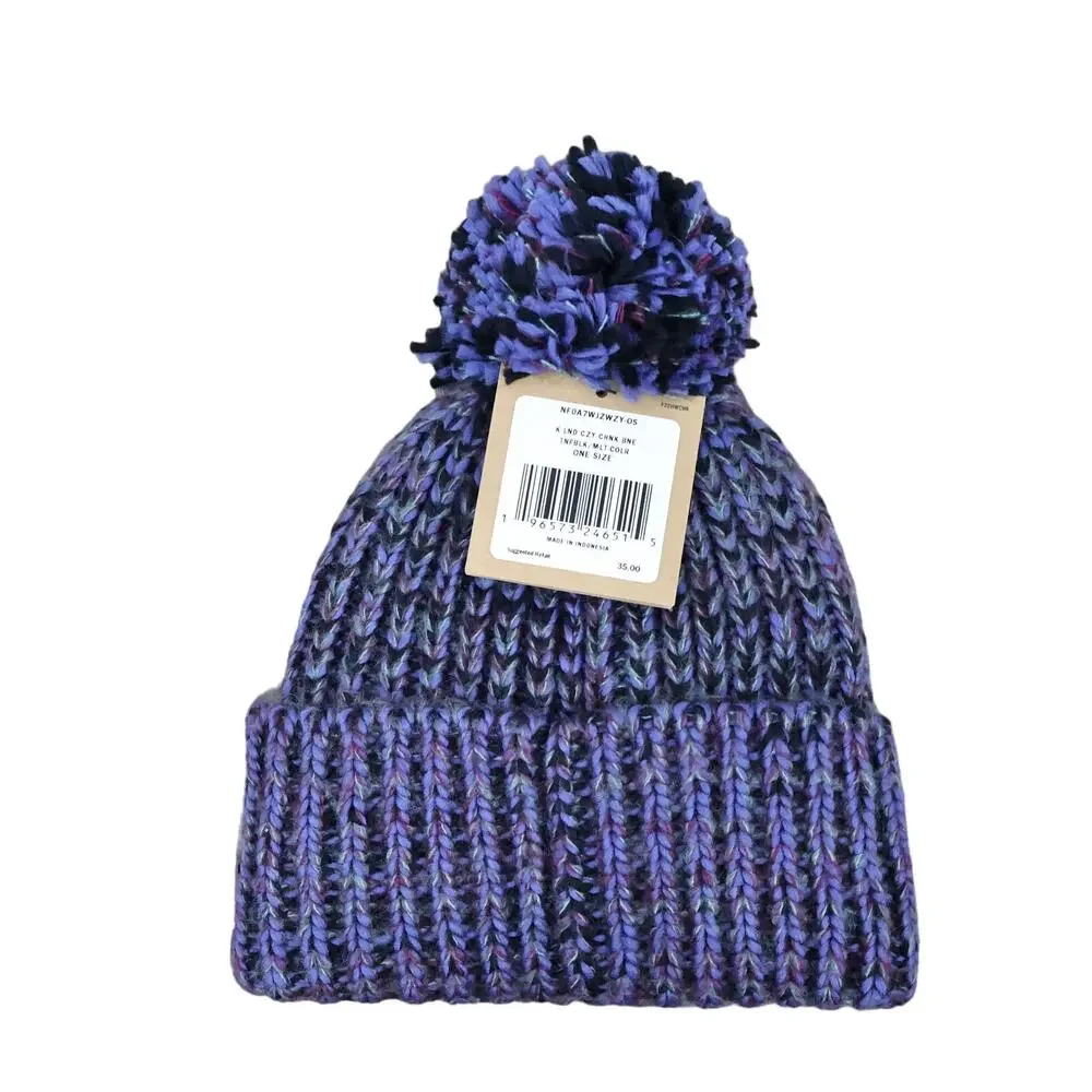 The North Face Youth Lined Cozy Chunky Beanie Black/Multicolor NWT